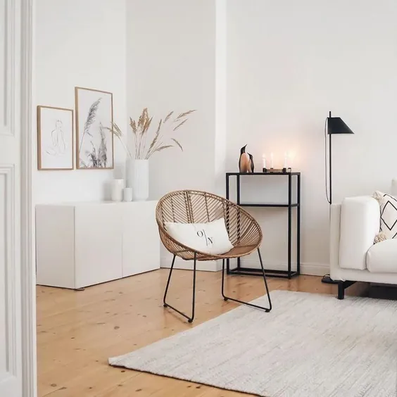 ایده های دکوراسیون اتاق نشیمن سفید و ساده |  Esszimmer Skandinavisch Holz