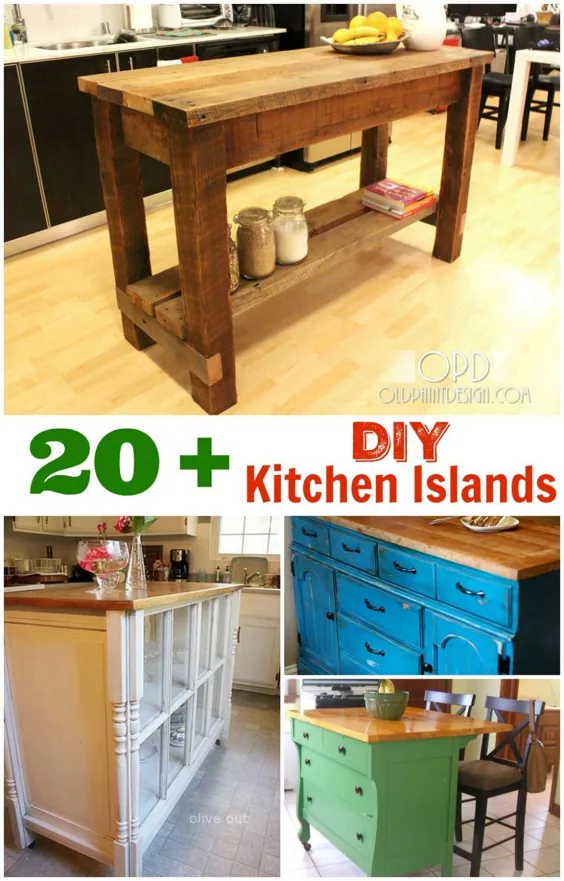 جزایر آشپزخانه DIY - ایده ها و الهامات - کمد ، صندلی و موارد دیگر