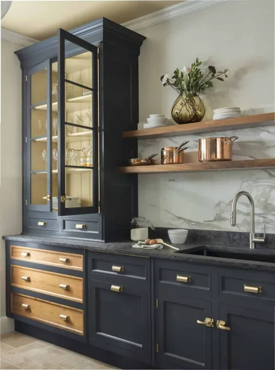 کابینت های آشپزخانه خاکستری تیره برای سال 2020 - با محوریت طراحی