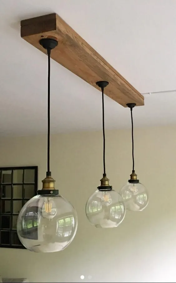 Moderne und rustikale Balken Licht Bauernhaus Kronleuchter - لامپهای روشن شامل