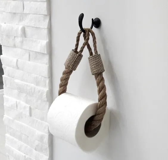 نگهدارنده کاغذ توالت طناب.  سازگار با محیط زیست  ذخیره سازی کاغذ روستایی.  |  اتسی