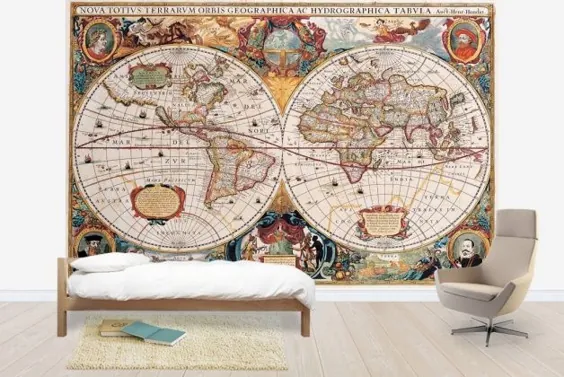 نقشه عتیقه - Henricus Hondius 1630 - نقاشی دیواری محبوب دیواری