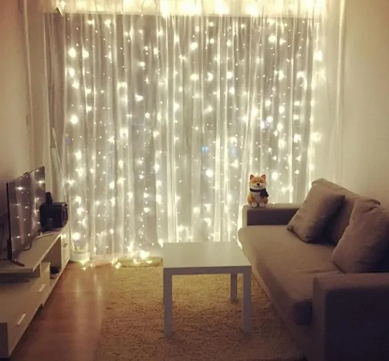 چراغهای رشته ای پرده پنجره داخلی 300 LED - پلاگین چند رنگ / EU