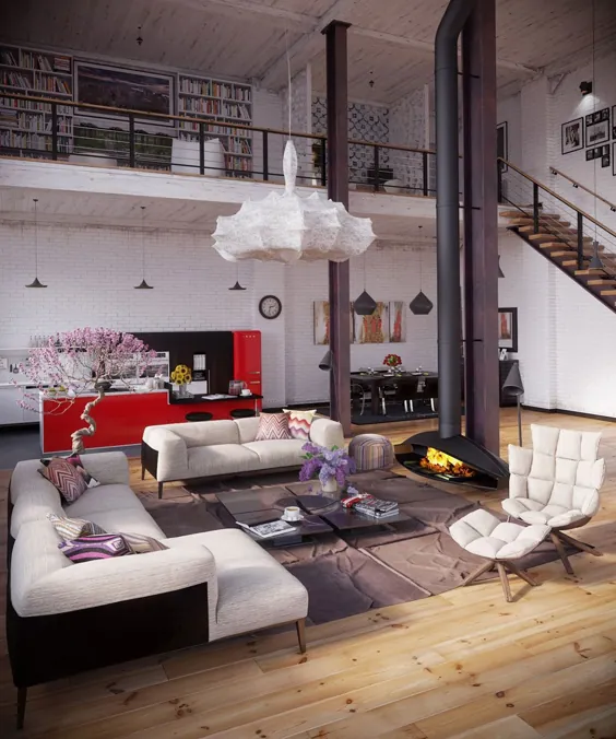 بزرگ زندگی: چگونه یک آپارتمان در اتاق زیر شیروانی تزئین کنیم - محل زندگی