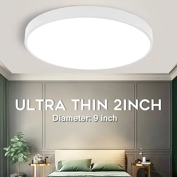 چراغ سقفی LED Flush Mount سقف چراغ روشنایی مدرن برای آشپزخانه خانگی حمام اتاق خواب اتاق نشیمن ایوان خارجی خانه - Walmart.com