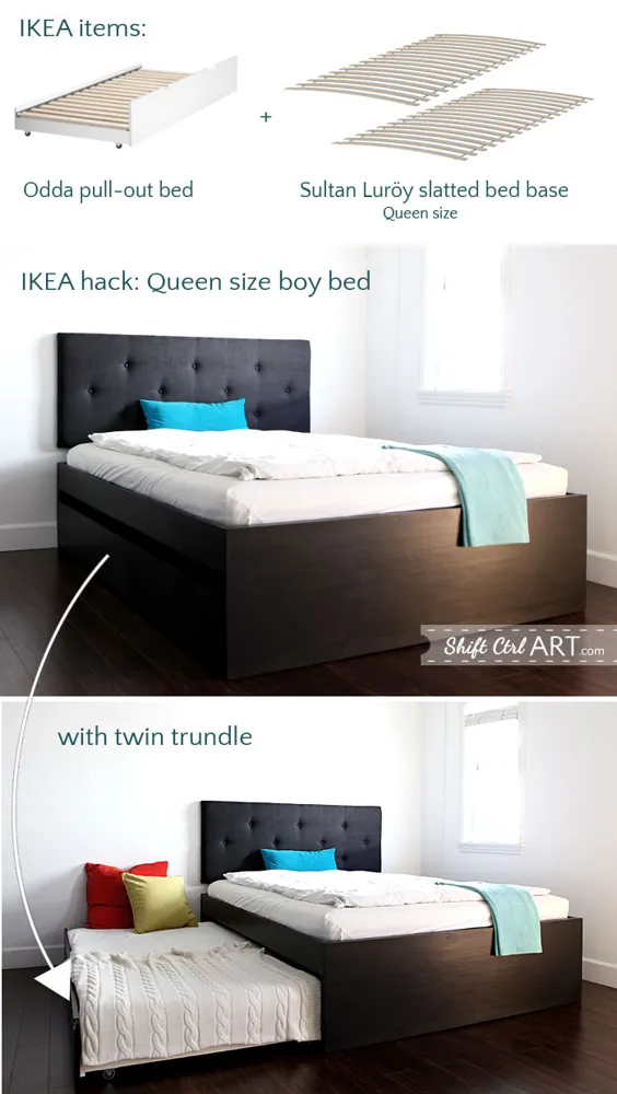 تختخواب به اندازه کوئین با قلاب دوقلو - IKEA Hackers