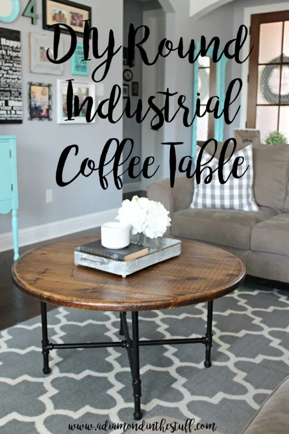 میز قهوه صنعتی گرد DIY