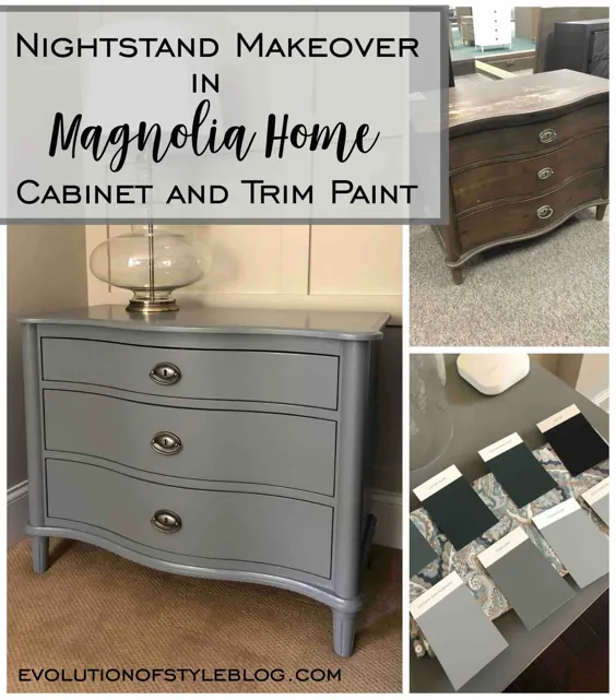 Nightstand Makeover در کابینت خانگی مگنولیا و رنگ تزئینی