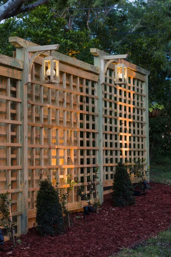 توری باغچه DIY ، چراغ خورشیدی فانوس ، نحوه برنامه ریزی بدون آجر ، حریم خصوصی