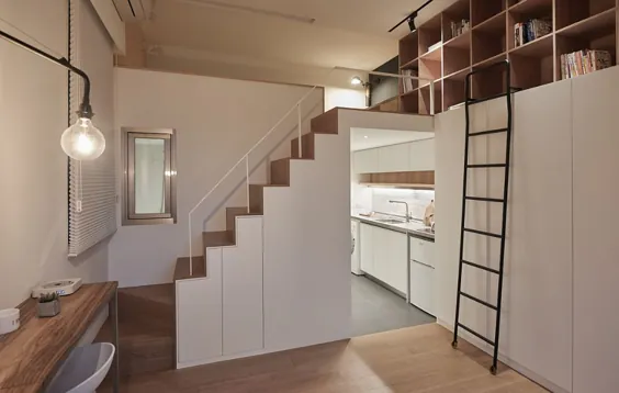 عمودی رفتن: آپارتمان کوچک 22 متر مربعی فضای را به سبکی بیشتر می کند