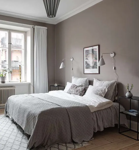 اتاق خواب با رنگ خاکستری گرم - طراحی COCO LAPINE