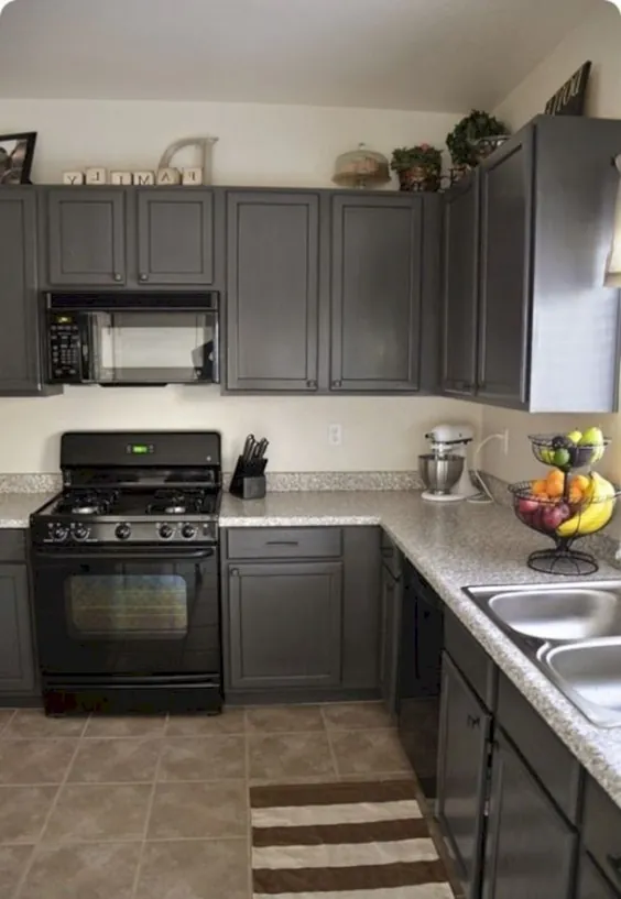 15 ایده برای ساخت کابینت آشپزخانه خاکستری ~ GODIYGO.COM