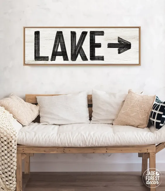 دکور خانه VAKE LAKE تابلوی سیاه و سفید دریاچه با |  اتسی