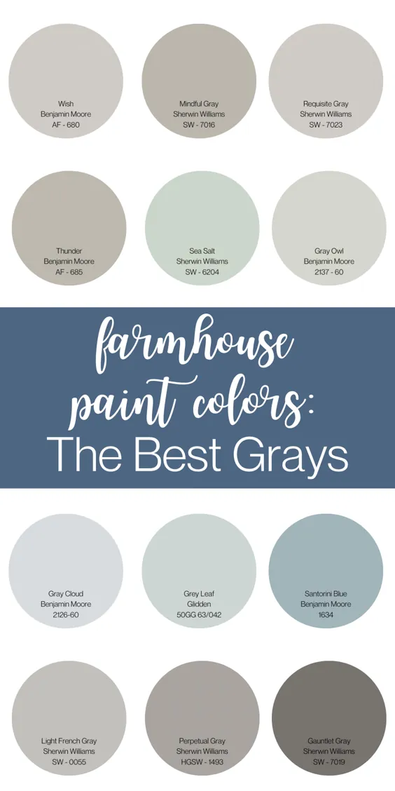 رنگهای رنگی Farmhouse: 12 بهترین رنگ خاکستری برای خانه شما