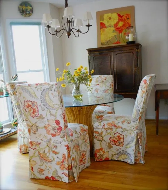 جلد چوبی برای صندلی های پارسون |  نقطه صورتی و پولکا