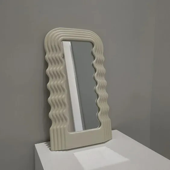 آینه موج دار و مضراب 70s CURVY Vintage Mirror |  اتسی