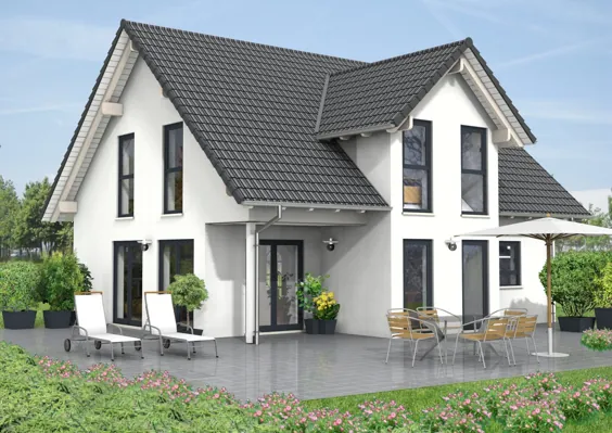 Haus Idee Sattel- oder Giebeldach Haus mit einer Wohnfläche von ca.  136 متر مربع