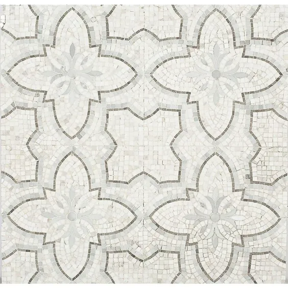 Ivy Hill Tile Garden White Grey 12 in. x 12 in. x 10 mm Marble Mosaic Tile-EXT3RD101216 - The Home Depot