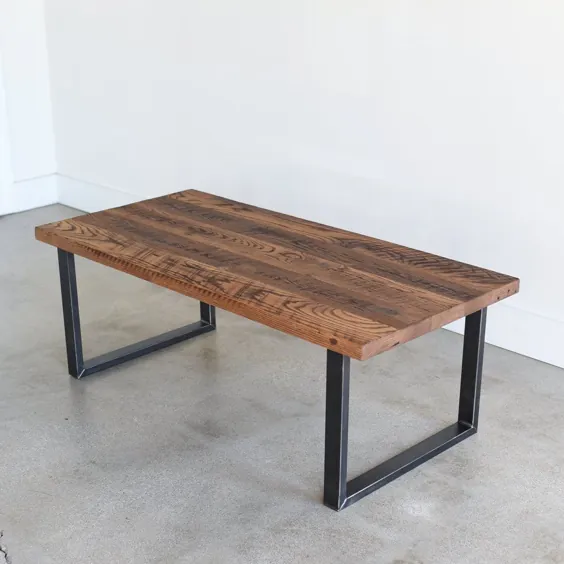 میز قهوه چوبی اصلاح شده / پایه های فولادی به شکل U شکل - آنچه ما می سازیم