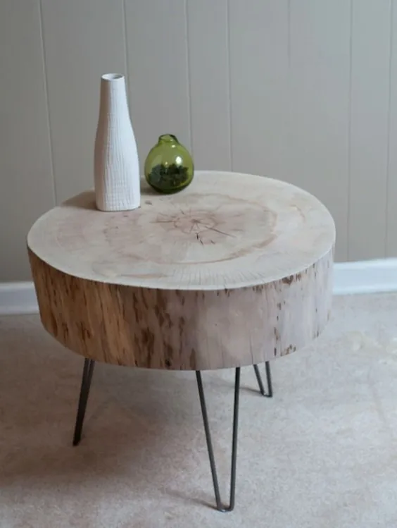 Tisch aus Baumstamm - خنک کننده Möbelstücke von der Natur الهام بخش