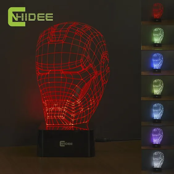 19.5 ایالات متحده آمریکا | لامپ لمسی رنگی مردانه کلاه ایمنی USB Led Night Lamp 3D 3D به عنوان چراغ خواب تزئینی اتاق خواب خانه Lamparas خلاقانه | نور 3D | led nightusb led led - AliExpress