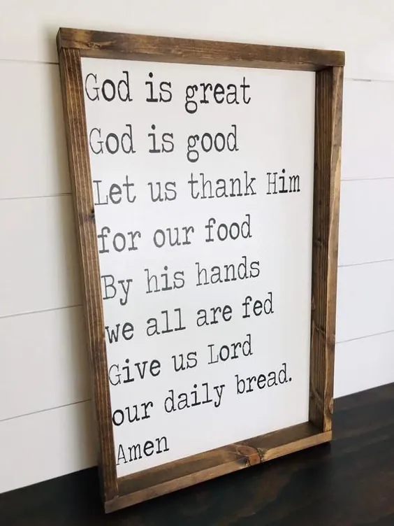God is Great God is Good Sign آشپزخانه دعای نماز مسیحی |  اتسی