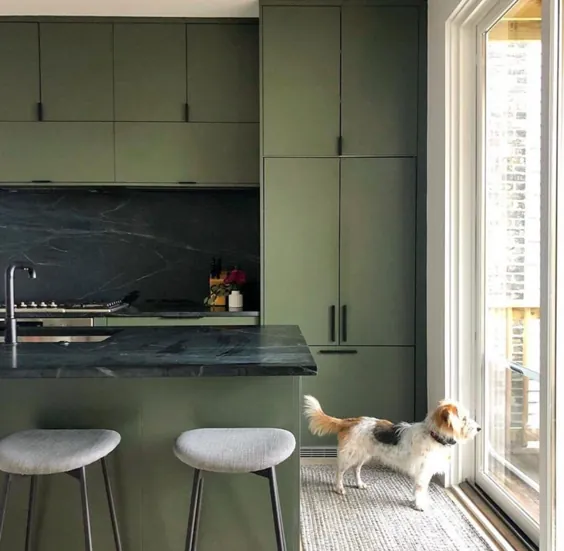 6 کابینت آشپزخانه سبز که لحظه ای مهم دارند - SemiStories
