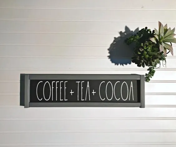تابلوی بار قهوه - تابلوی قهوه چای و کاکائو - تابلوی Rae Dunn - تابلوی نوار کاکائو - تابلوی شکلات داغ - تابلوی چای - تابلوی آشپزخانه خانه دار