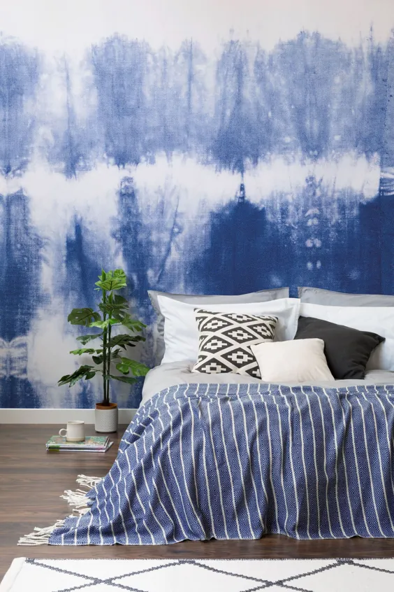 کاغذ دیواری آبرنگ |  طرح های آبی ، صورتی و بیشتر |  هوویا