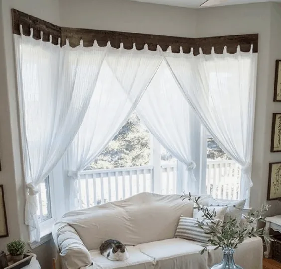 درمان های ساده پنجره خانه مزرعه • طراحی ماریا لوئیز