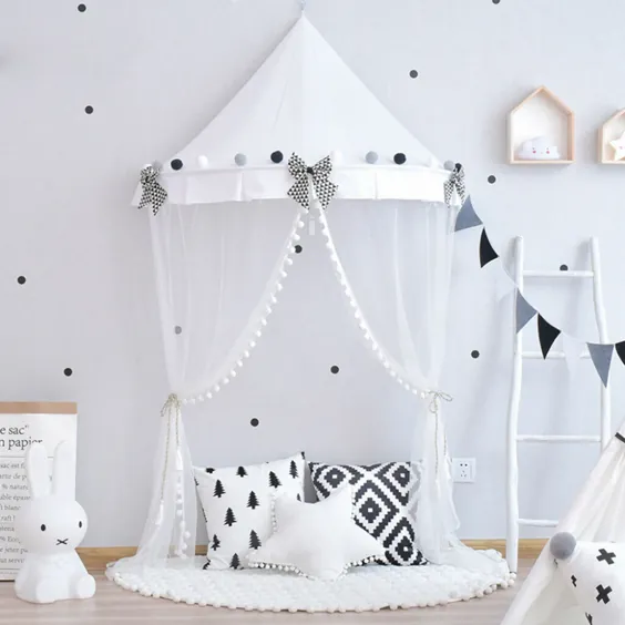 سایبان تختخواب کودکان ، گوشه خواندن مطالعه دکوراسیون اتاق خواب چادر آویزان شاهزاده خانم |  eBay