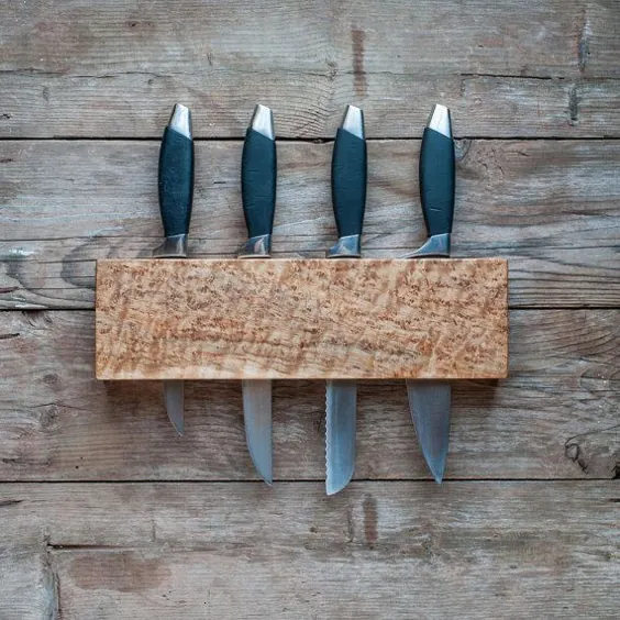 جا چاقوی آشپزخانه دیوار چاقو چوبی قفسه جا دار چاقو |  اتسی