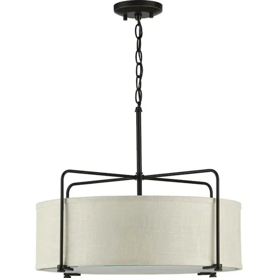 Progress Lighting Kempsey 76-in Antique Bronze Farmhouse Incandescent Semi-flush Mount Lightes Lowes.com