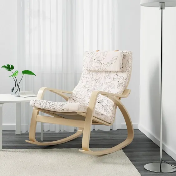 POÄNG Vislanda سیاه / سفید ، صندلی گهواره ای.  اینجا خرید کن  - IKEA