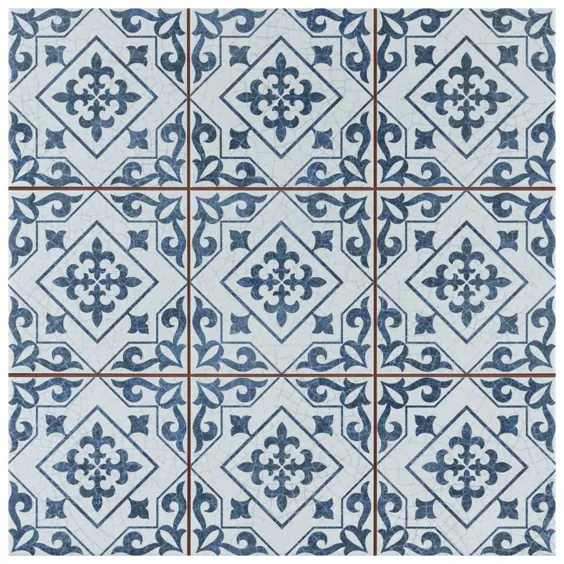 کاشی Merola Tiles Take Home Tile - Harmonia Atlantic Cobalt Blue 4-1 / 2 in. x 13 in. سرامیک کف و دیوار