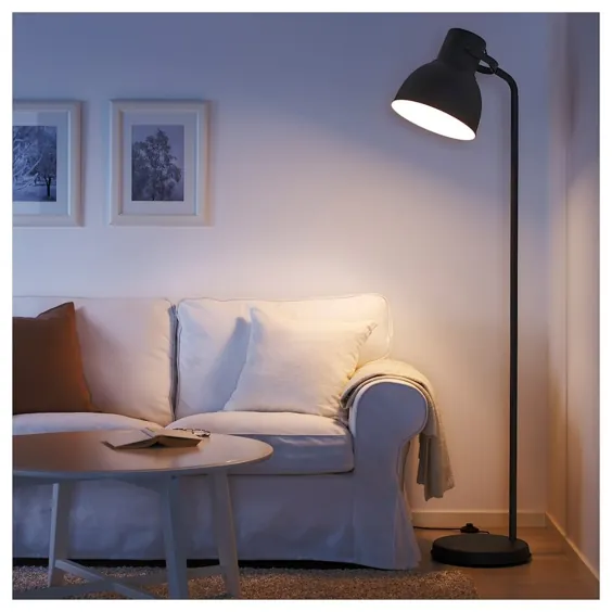 چراغ طبقه HEKTAR با لامپ LED ، خاکستری تیره - IKEA