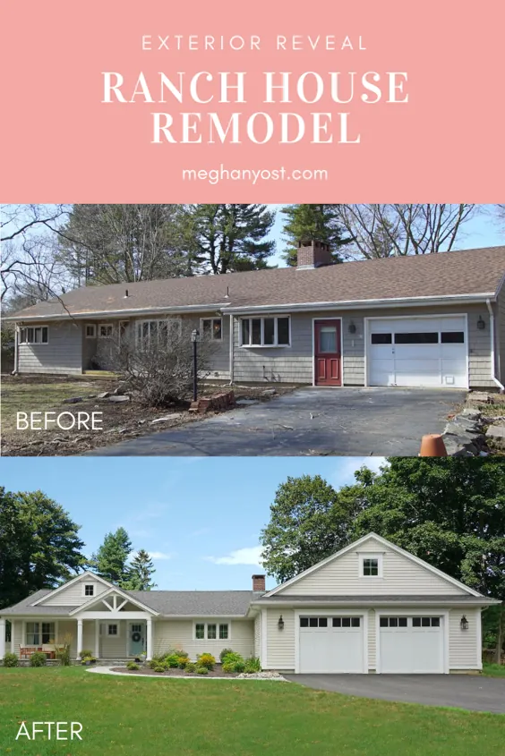 Ranch House Remodel: قبل و بعد از نمای بیرونی