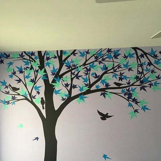 TREE WALL DECAL برچسب دیواری دیوارکوب پرنده |  اتسی