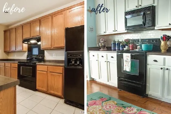 به روزرسانی در کابینت های آشپزخانه رنگ آمیزی شده با رنگ سفید DIY - 2 سال بعد