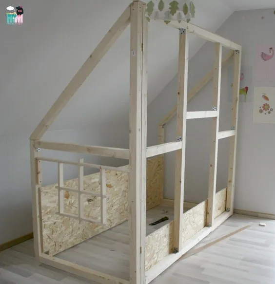 DIY - یک تخت خانه در مهد کودک - #chellisrainbowroom - Metterschling و Mole