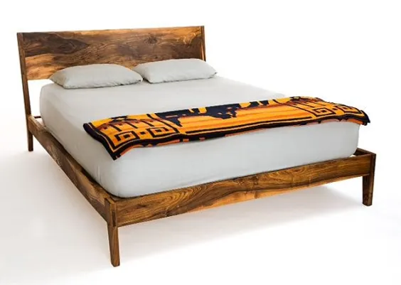 تختخواب گردو تختخواب چوبی جامد میانه قرن مدرن |  اتسی