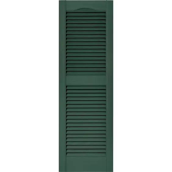 Vantage 2-Pack 14.563-in W x 47.781-in H Forest Green Louvered Vinyl کرکره خارجی Lowes.com