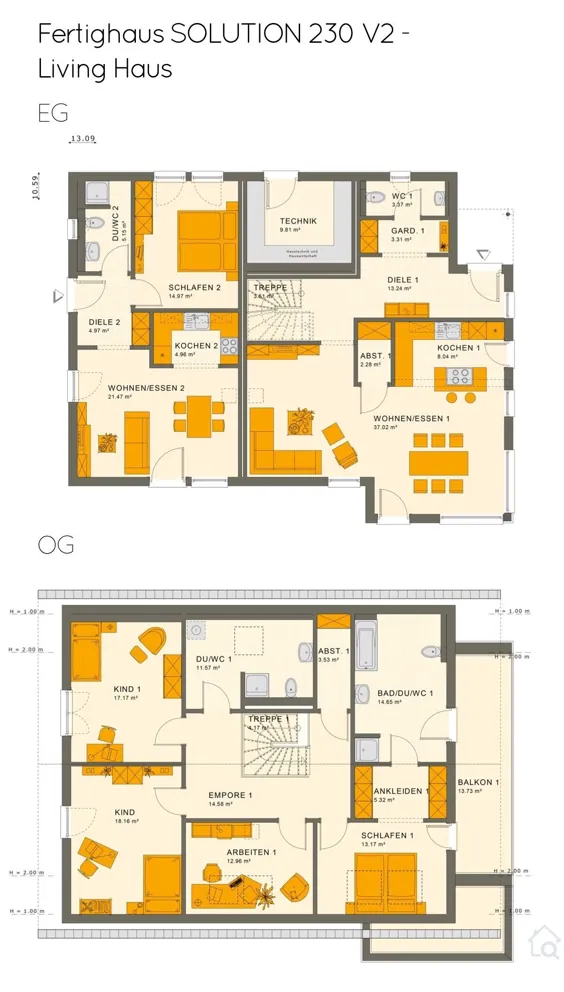 Mehrgenerationenhaus SOLUTION 230 V2 mit Einliegerwohnung - |  HausbauDirekt.de