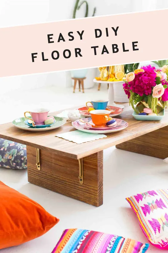 ایده نشستن روی کف: میز طبقه DIY |  تزئین DIY توسط پارچه قند