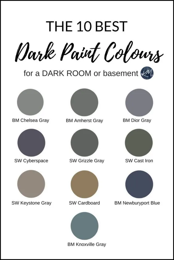10 بهترین رنگ تاریک برای یک اتاق تاریک یا زیرزمین - Kylie M Interiors