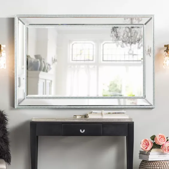 آینه دیواری مستطیل نقره ای Clarimond