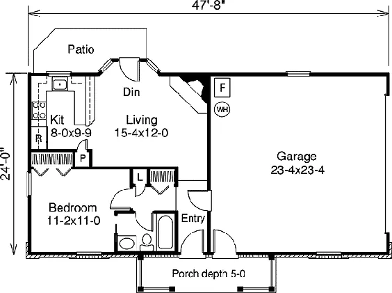7 نقشه طبقه اول برای خانه های کوچک یک خوابه با گاراژهای متصل