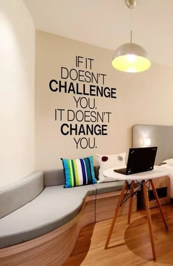اگر این کار شما را به چالش نکشد ، تغییری در شما ایجاد نمی کند Wall Motive Office Workout Gym Vinyl
