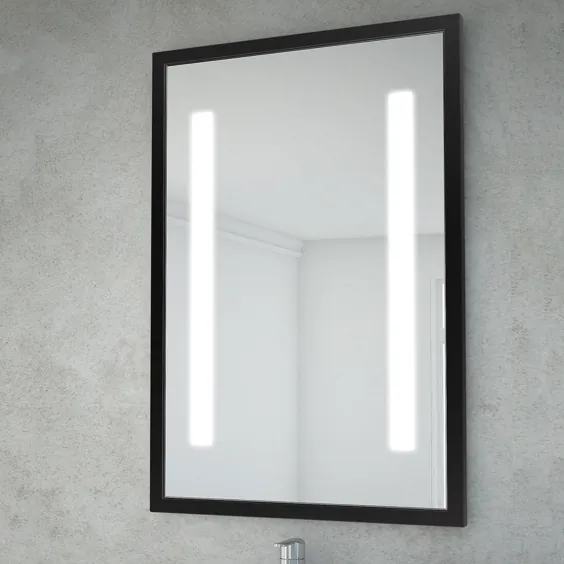 مجموعه Retro آینه حمام LED // 23 "x 35" // مشکی