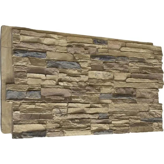 Ekena Millwork 45-3 / 4 in x 24-1 / 2 in Canyon Ridge Stacked Stone Stonewall Faux Stone Siding Panel-PNU24X48CNCO - انبار خانه